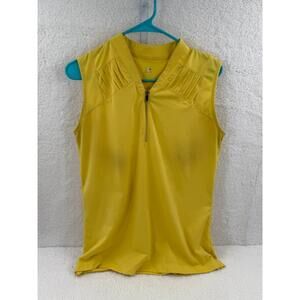 Tail Yellow Sleeveless Quarter Zip Performance Stretch Athletic Top Womens Large